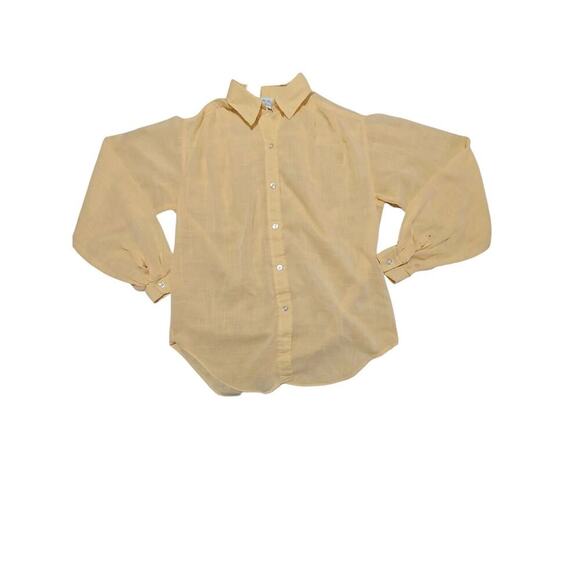 Vintage button up women's long sleeved top Stuffed Shirt Company Yellow - Picture 2 of 8